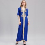 Women islamic clothing Maxi Long sleeve long Dress moroccan Kaftan embroidery dress vintage abaya Muslim Robes gown hijab style