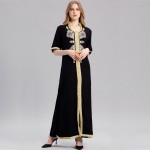 Women islamic clothing Maxi Long sleeve long Dress moroccan Kaftan embroidery dress vintage abaya Muslim Robes gown hijab style