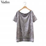 Women oversized velvet T shirt vintage solid short sleeve o neck loose tees ladies spring casual brand tops camiseta DT869