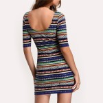 Women summer dresses sexy round neck half sleeve short bodycon dress hot lady party fashion vestidos de fiesta 3129