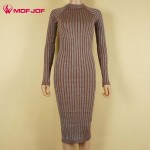 Women sweater dress  2017 spring autumn long sexy Bodycon Dresses Elastic Skinny twinkle Knitted  Dress vestidos