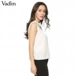 Women sweet white embroidery floral t shirt sleeveless casual summer tees camisas femininas O-neck elegant tops WT212