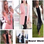 Women's Jacket Sleeveless Long Cardigan Blaser Feminino Work Suit Chic Vest Blazer Solid Color Female Women Basic Coats Outwear