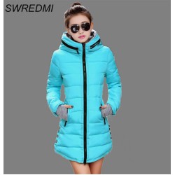 Women's Jacket Winter 2017 New Medium-Long Cotton Parka Plus Size Coat Slim Ladies Casual Clothing Hot Sale