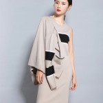 Women's Knitted Wool Twin Sets Cardigan & Dress Inner Contrast Color Wool Cardgian 2017 Spring Jacket Knitted Dress #1284