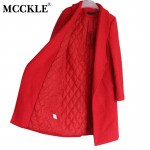 Women's Thick Long Woolen Coats Blends 2017 Spring Winter Fashion Casual Ladies Wool Coat Jackets Slim Grey Overcoat Big Size
