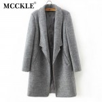 Women's Thick Long Woolen Coats Blends 2017 Spring Winter Fashion Casual Ladies Wool Coat Jackets Slim Grey Overcoat Big Size