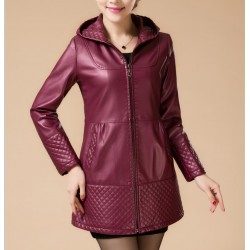 Women's clothing 2017 autumn and winter female leather jacket outerwear long leather coat new fashion jackets and coats plus 5XL