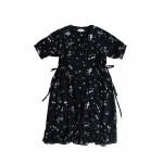 Womens Chiffon Dresses Women Summer Dress Short Sleeve V Neck Women Floral Print Summer Casual Black Beach Dresses Size M-2XL