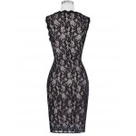 Womens Dresses Retro Vintage Women Sleeveless Square Neck Club Pub Dress Pencil Dress Club Sexy Black Lace Pencil Dresses