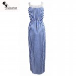 Womens Sexy strap V-neck striped lace stitchting dress FT1821 Free shipping