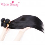 Wonder Beauty Brazilian Virgin Straight 3Pcs Lot Brazilian Straight Hair Bundle Deals 7A Brazilian Straight Human Hair Weaves