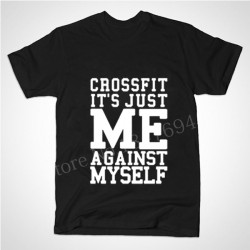 Workout Fitness Gear Wear T-shirt CrossFit Me Against Myself Eco T Shirt Men Top Tees men's clothing