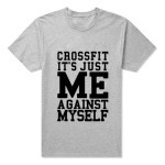 Workout Fitness Gear Wear T-shirt CrossFit Me Against Myself Eco T Shirt Men Top Tees men's clothing
