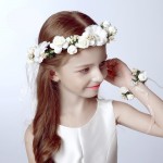 Wreath Girl Head Flower Crown Bridal Hair Accessories Artificial Flower Head Wreath For Hair Wedding Garland Headpiece 2016