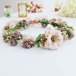 Wreath Girl Head Flower Crown Bridal Hair Accessories Artificial Flower Head Wreath For Hair Wedding Garland Headpiece 2016