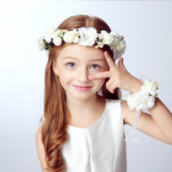 Wreath Girl Head Flower Crown Bridal Hair Accessories Artificial Flower Head Wreath For Hair Wedding Garland Headpiece 2016