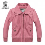 XIAOYOUYU Size 80-100 cm Baby Girl Outdoor Jacket Kids Leather Coat Fashion Children Outwear