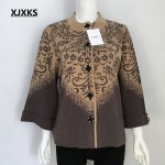 XJXKS New 2017 Autumn And Winter women's thickening Cashmere sweater outerwear cardigan plus size winter jacket women