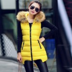 XJXKS Vest autumn and winter collar plus size L;XL;XXL;XXXL;4XL slim medium-long down vest women outerwear cotton clothes