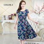 XL-5XL 2017 Women clothing medium-long one-piece dress short-sleeve o-neck loose plus size female summer style dresses Vestidos