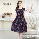 XL-5XL 2017 Women clothing medium-long one-piece dress short-sleeve o-neck loose plus size female summer style dresses Vestidos