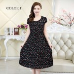 XL-5XL 2017 Women clothing medium-long one-piece dress short-sleeve o-neck loose plus size female summer style dresses Vestidos