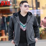 XXL hooded hoodies big size male bust 150 8XL fat with fertilizer increased warm outerwears 7XL Large size male 