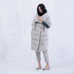 XianRan Women Down Coat Long Short Sleeves Belt Cotton Casual Winter Coat Plus Size Free Shipping