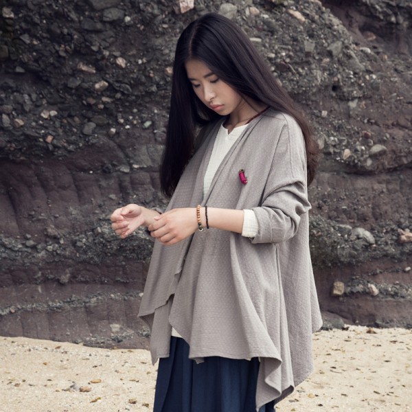 Xianran Women Linen Coat Irregular Cotton Linen Outwear High Quality Free Shipping