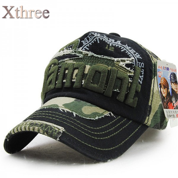 Xthree unisex camouflage baseball cap swag cap Casual Outdoor Sport snapback Hat for men Cap women gorra  casquette Wholesale