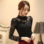 YEYELANA 2017 New Women Blouses Spring Blusas Slim Sexy Casual Lace Blouse Openwork Long Sleeve Shirt Women clothing Tops A006