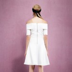 YIGELILA 61209 Latest New Fashion White Dress Women Sexy Slash Neck Off Shoulder Short Sleeve Solid Dress