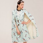 YIGELILA 9469 Latest New Women Fashion Print Batwing Sleeve Wool Cloak Cape Coat Poncho