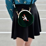 YIZI Vintage Velvet Embroidery Women Messenger Bags In Semi-circle Round Shape Original Designed(FUN KIK)