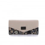 YOUYOU MOUSE Envelope Women Wallet Hit Color 3Fold Flowers Printing 5Colors PU Leather Wallet Long Ladies Clutch Coin Purse