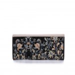 YOUYOU MOUSE Envelope Women Wallet Hit Color 3Fold Flowers Printing 5Colors PU Leather Wallet Long Ladies Clutch Coin Purse