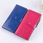 YOUYOU MOUSE Vintage Women Oil Leather Wallets Two Fold Ms. Long Coin Purse Fashion Zipper Lady Clutch Money Bag Card Holder