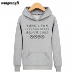 YUNG LEAN Streatwear Band Quality Black Gray Color Cotton Materia Hoodies Men Sweatshirts in Mens Hoodies and Sweatshirts xxs