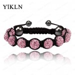 YiKLN Shamballa Jewelry Bracelets For Women New Shamballa Bracelet 10mm Micro Pave CZ Disco Ball Beads Shamballa Bangles SHBR21