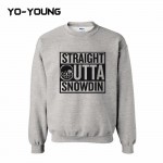 Yo-Young Mens Casual Sweatshirt UNDERTALE SANS STRAIGHT OUTTA SNOWDIN Printed chandal hombre moleton masculino Customized