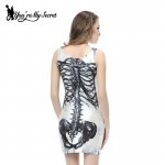 [You're My Secret] Women Dress Black Milk  Skull Print Dress Vest O-neck Sleeveless Tank Dress Vestido