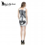 [You're My Secret] Women Dress Black Milk  Skull Print Dress Vest O-neck Sleeveless Tank Dress Vestido