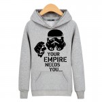 Your Empire Needs you in Star Wars Mens Long Sleeve Hoodies Mens Hip Hop Hoodies and Sweatshirts Gray/Black 3xl