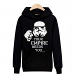 Your Empire Needs you in Star Wars Mens Long Sleeve Hoodies Mens Hip Hop Hoodies and Sweatshirts Gray/Black 3xl