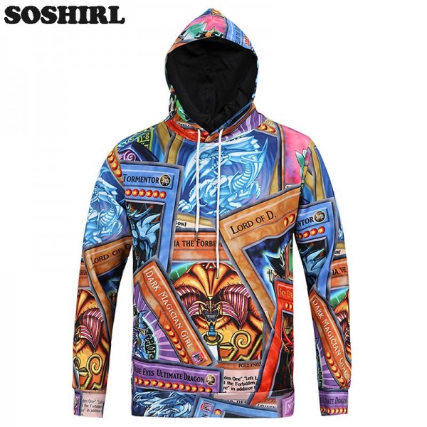 Yugioh Cards Hoodie 3D Print Hip Hop Coats Casual Sweatshirt wear Tops Retro Mysterious Pattern Clothing Unisex Outwear