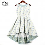 YuooMuoo 2018 New Arrival Party Dress Women European Fashion Sleeveless Trumpet Cute Lace Patchwork Dress  Cute Women Clothing