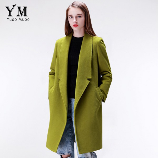 YuooMuoo Brand Design Winter Coat Women Warm Cotton-padded Wool Coat Long Women's Cashmere Coat European Fashion Jacket Outwear