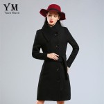 YuooMuoo Brand Fashion Plus Size Winter Coat Women Long Wool Coats High Quality Black Woolen Jacket Poncho Autumn Cashmere Coat