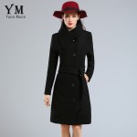 YuooMuoo Brand Fashion Plus Size Winter Coat Women Long Wool Coats High Quality Black Woolen Jacket Poncho Autumn Cashmere Coat